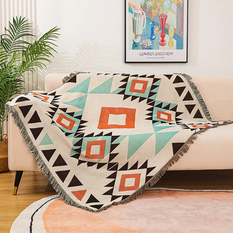 Nordic geometric sofa towel cover new export cross-border camping picnic decorative tapestry blanket