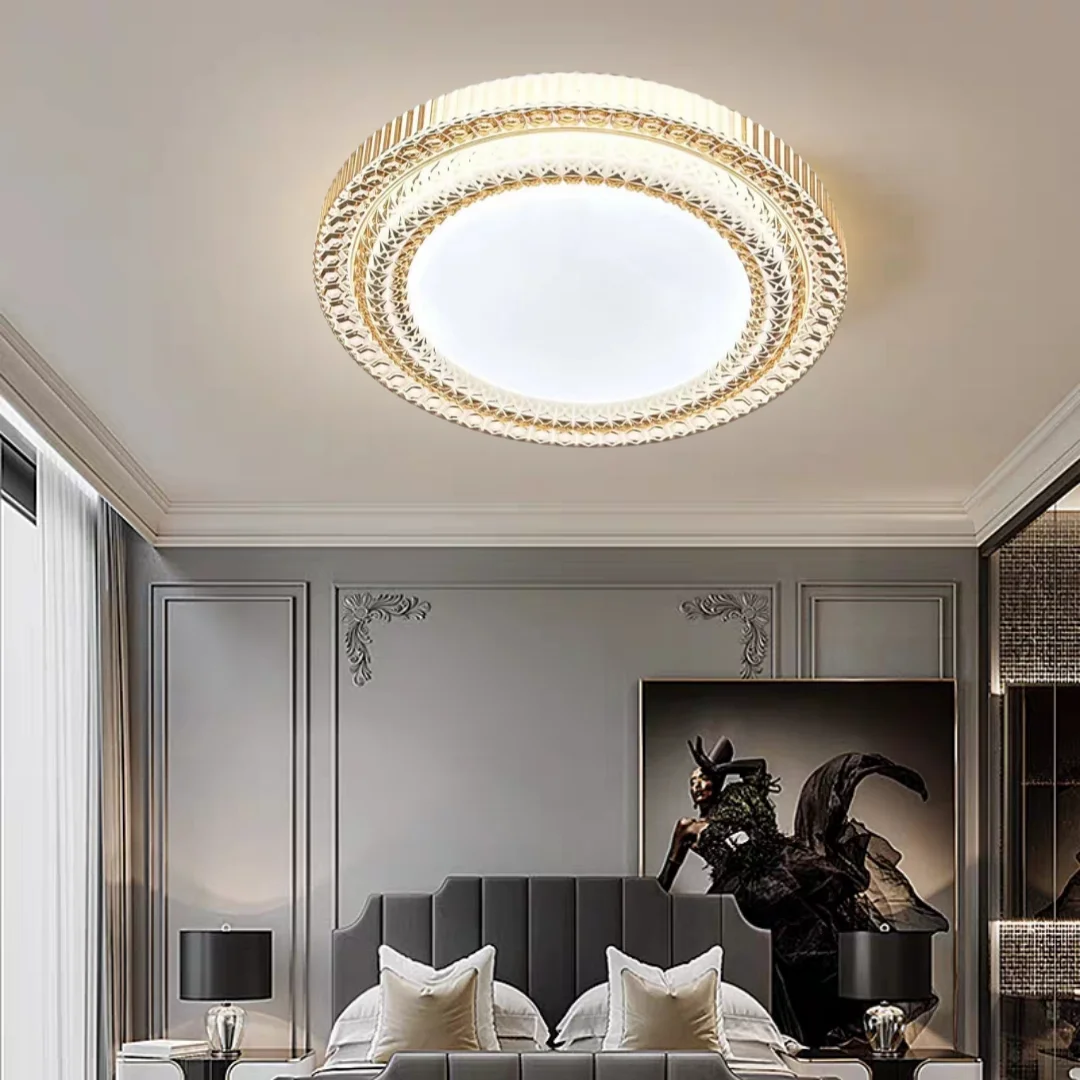 Luxury  Golden Ceiling Lights Hotel lobby Round Ceiling Lamp for living room