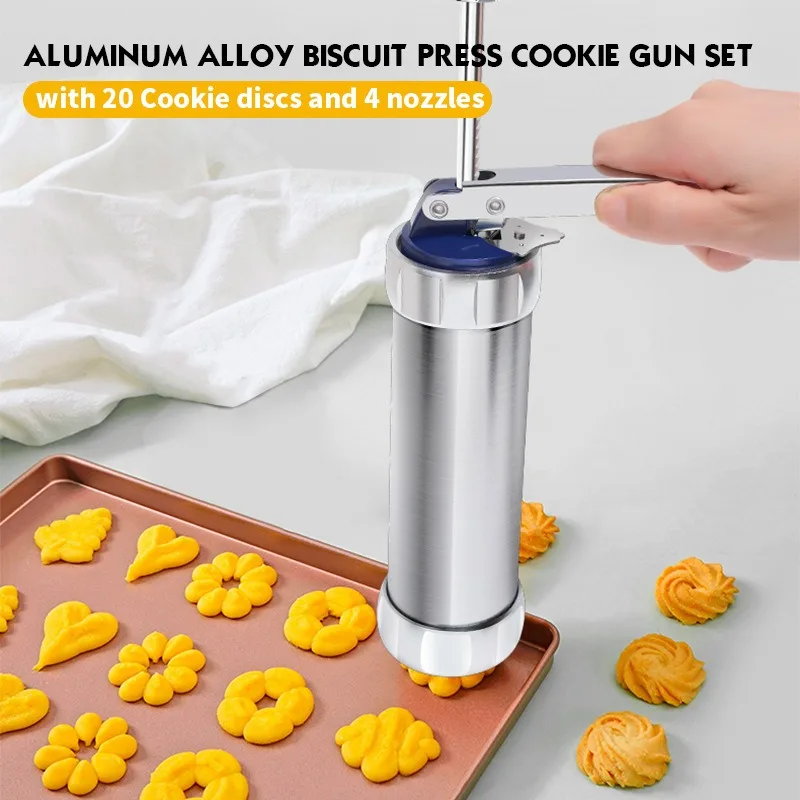 Biscuit Maker Machine Set Press Cookies Mold Gun DIY Pastry Extruder Nozzles Decorating Spritz Piping Cookie Press Kit