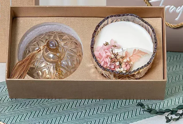 Luxury Manufacturer Candle Glass Cup Romantic Wedding Perfume Flower Gift Essential Oil Creative Gift Box Set