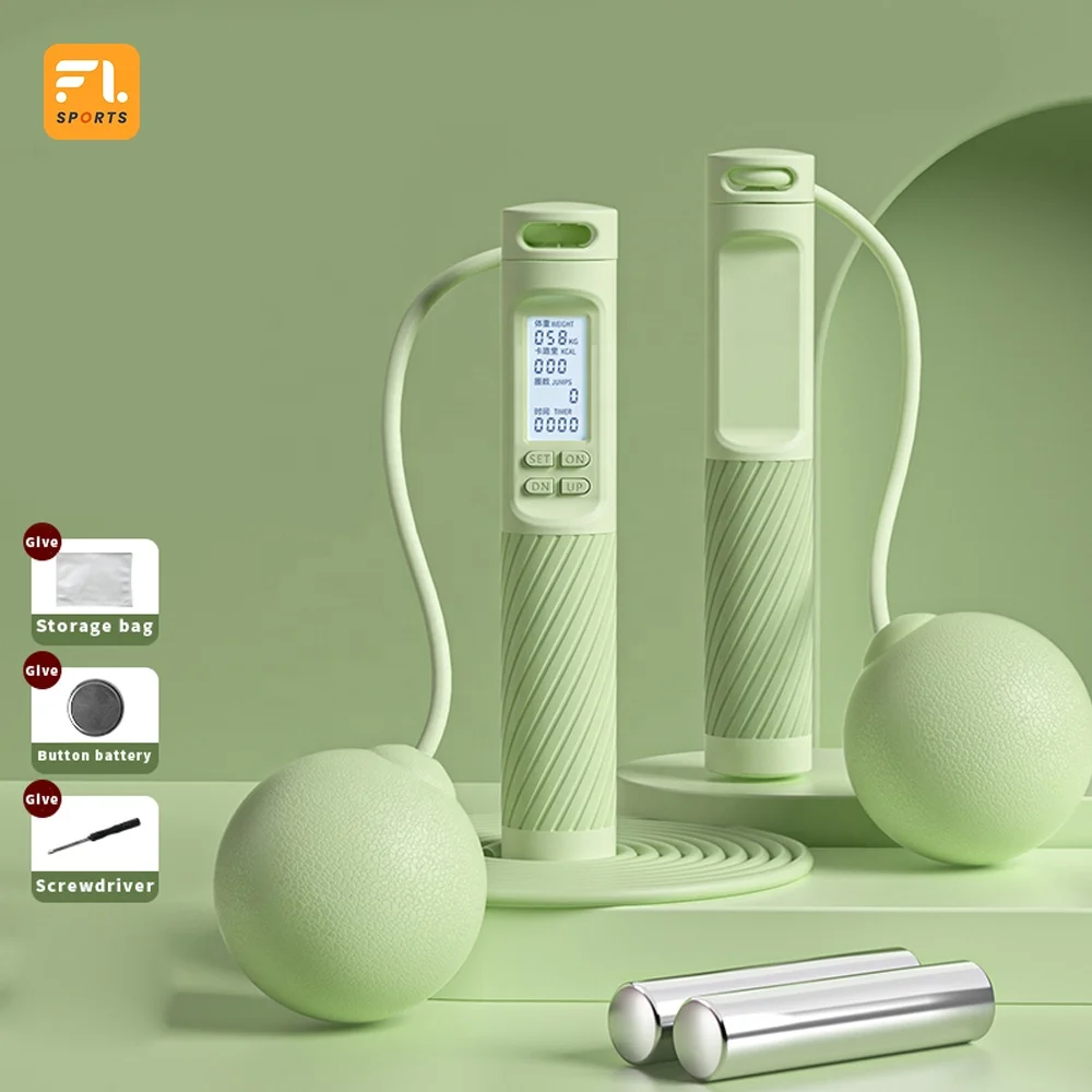 FULI Jump Rope, Multifun Speed Skipping Rope with Calorie Counter, Adjustable Digital Counting Jump Rope with Ball Bearings