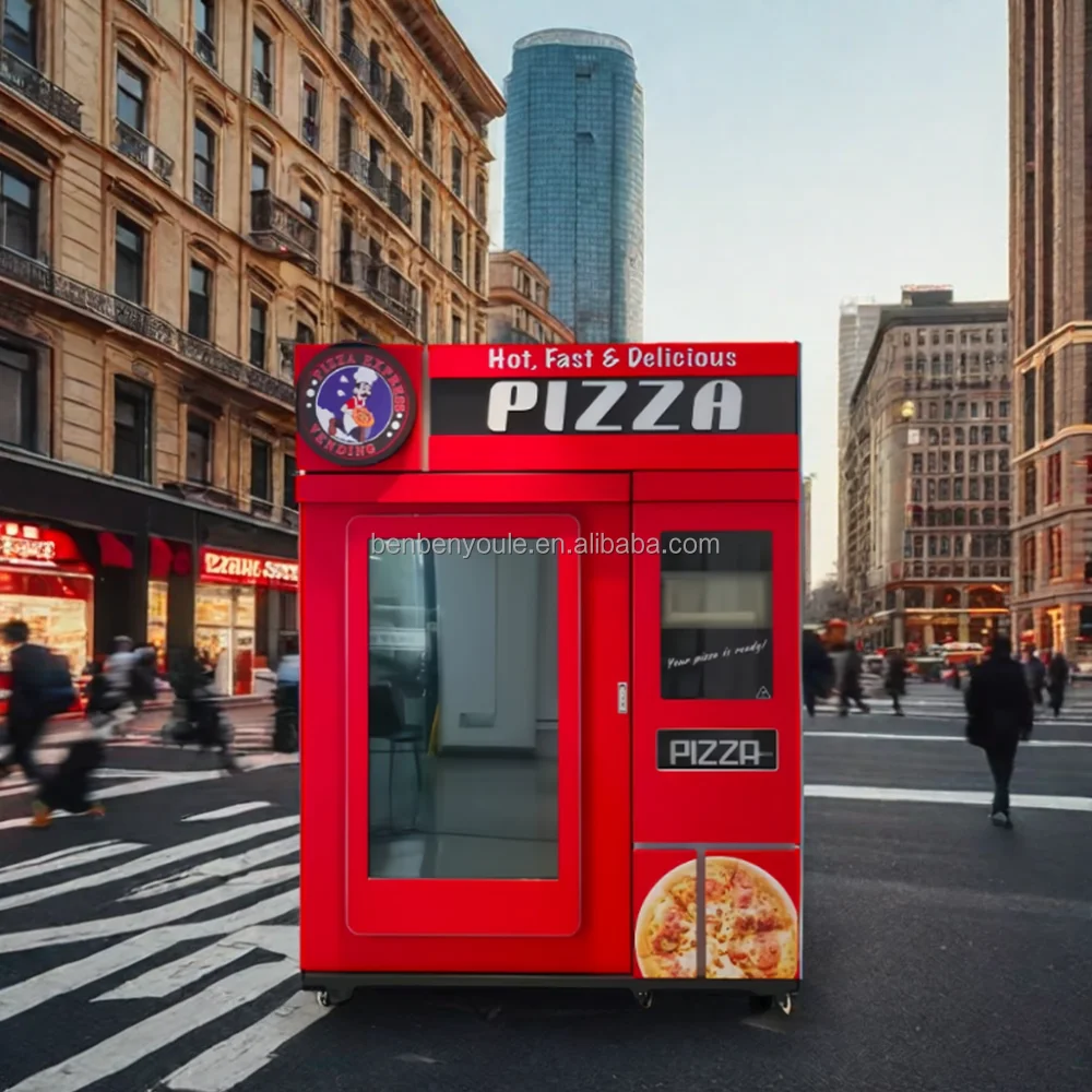 Commercial Outdoor Pizza Vending Machine High Quality 55 Inch Touch Screen Fast Food Maker with Automatic Function for Rentals