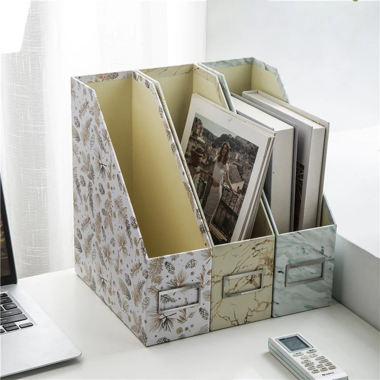 The latest design school office desk organizer cardboard paper file holder desk file organizer magazine holder
