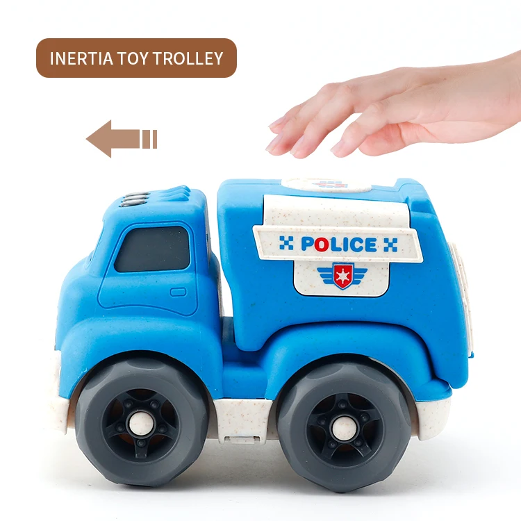 High Quality Wheat Straw Multifunction Construction Cartoon Monster Plastic Car Truck Toys