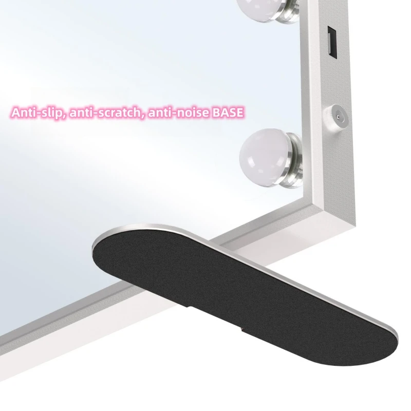 3 Colors Lighted Hollywood Style Mirror Vanity Princess Mirror to Makeup Square Crystal Silver Round Pocket Mirror Led