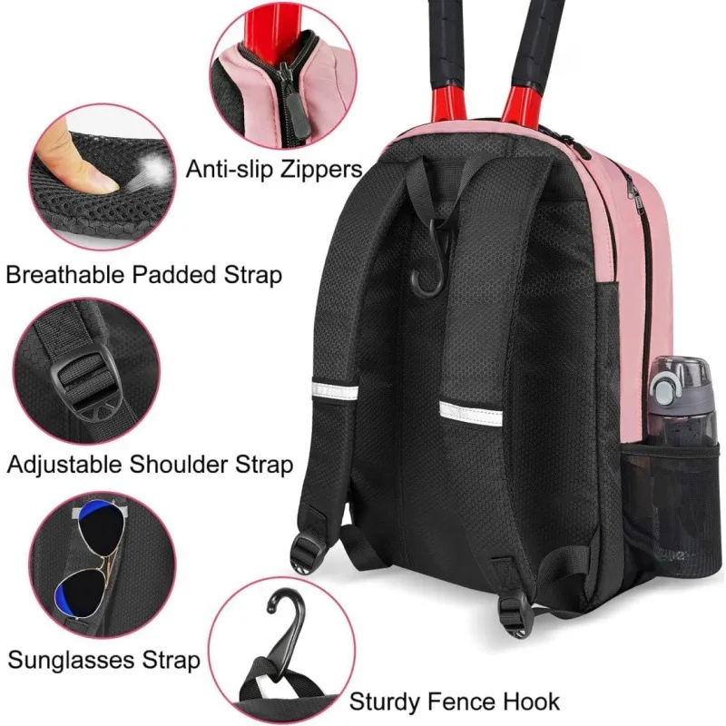 Durable unisex Large Capacity Pickleball Tennis backpack Outdoor Sports Quality Padel Racquet Backpack Shoe Compartment Gym bag