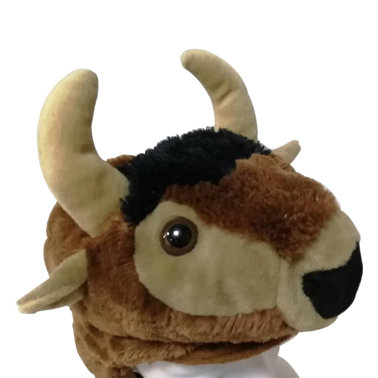 Wholesale price custom 13.5 inch cute Bison soft stuffed Hat