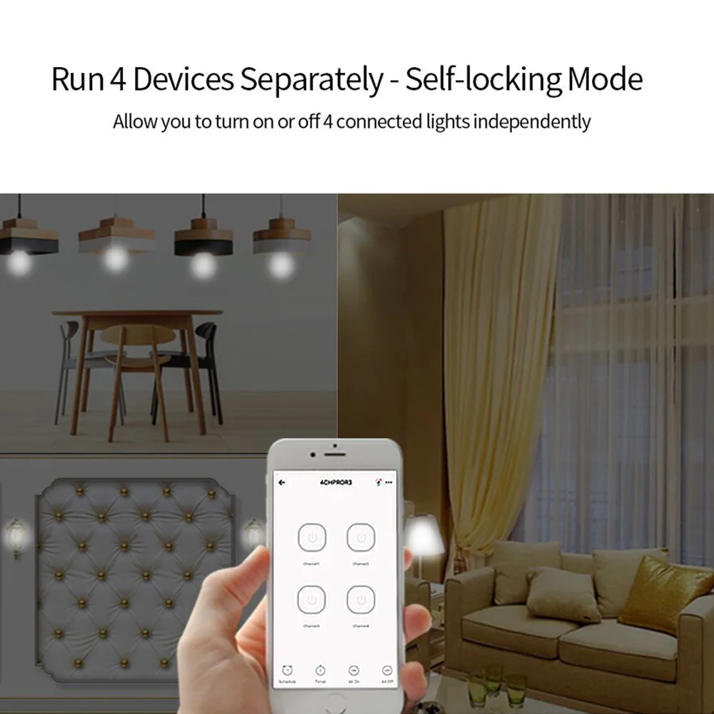 Sonoff 4CH Pro R3 Advanced Smart Switch 4 Channels 433MHz 2.4G Wifi Remote Control Smart automation modules for Home Appliances