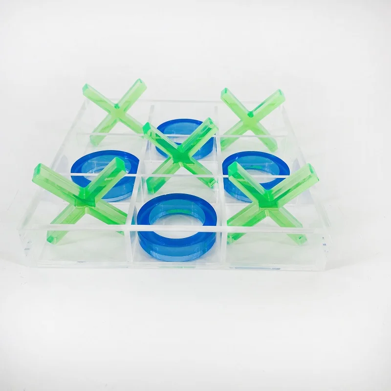 WalMart hotsale acrylic tic tac toe sets acrylic chess board game custom colorful chess game sets