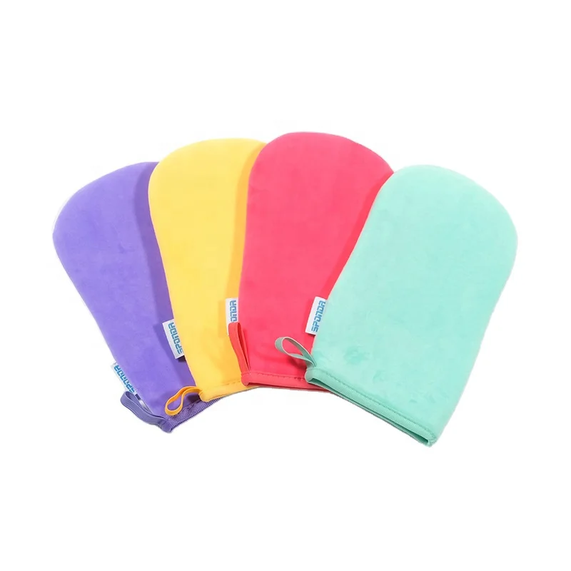 Outer arc side edge Self Tanning Mitt Applicator Kit Waterproof Sunless Tanning Gloves