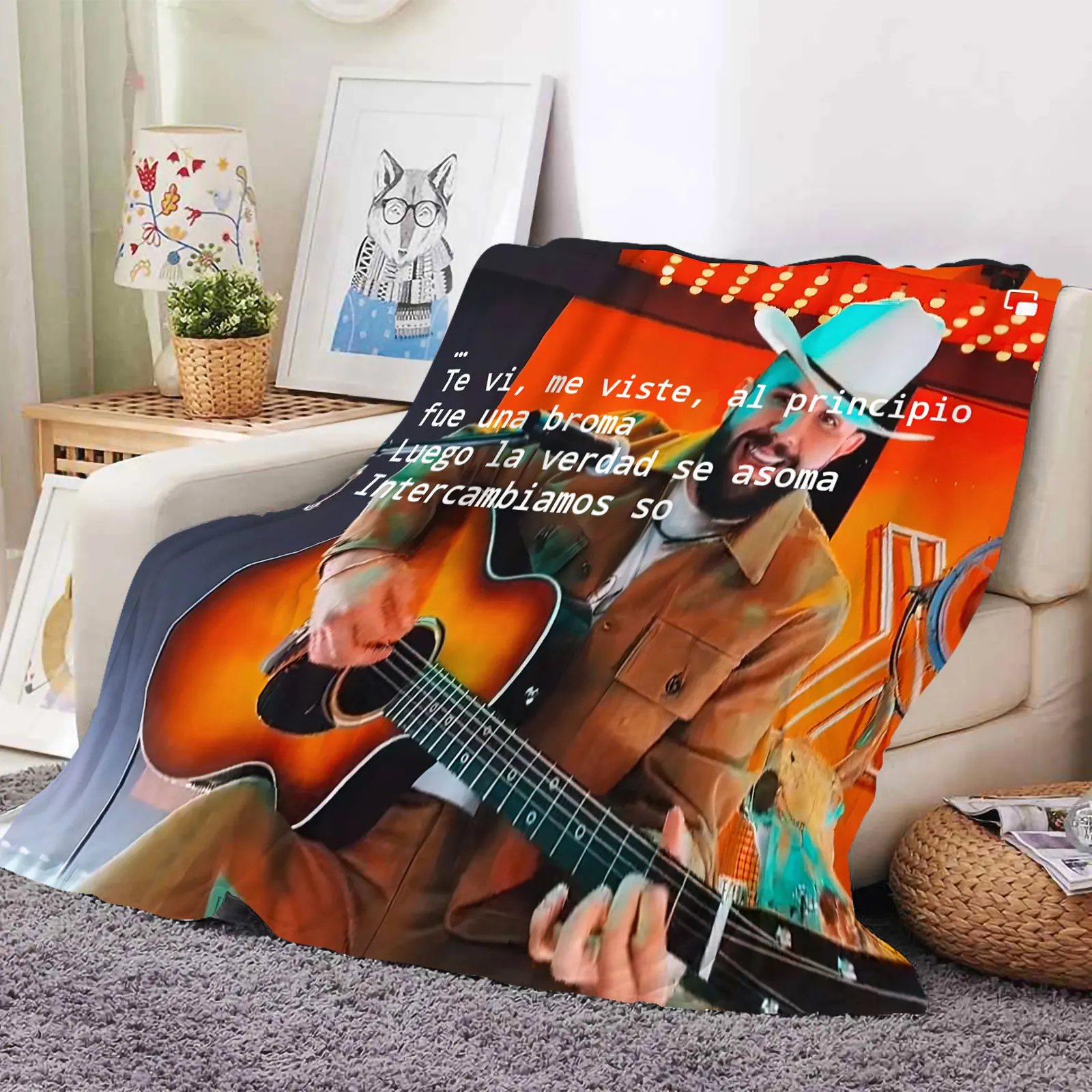 Factory Price Soft Warm Karol G Peso Carin Leon Santa Fe Klan  Flannel Fleece Blanket Adult And Kids