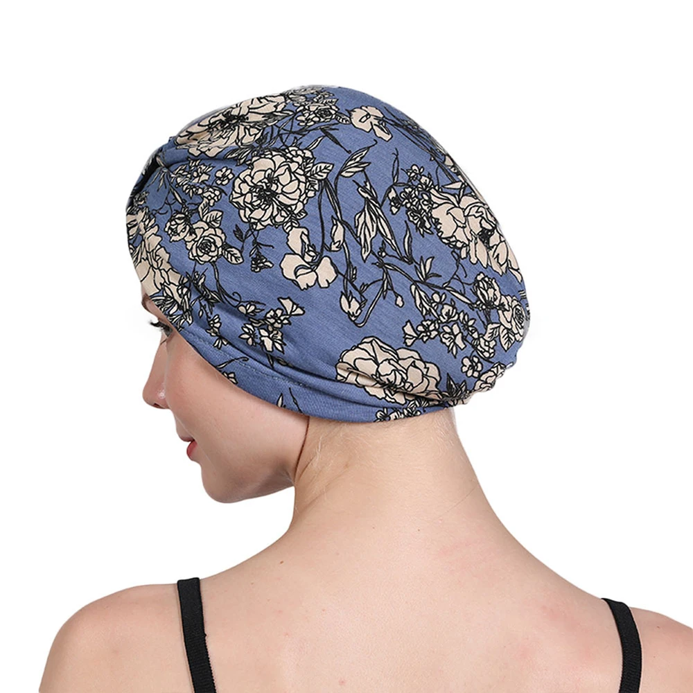 Custom Jacquard Beanie Satin Inner Double Layer Warm Headscarf Hat Turban for Womens