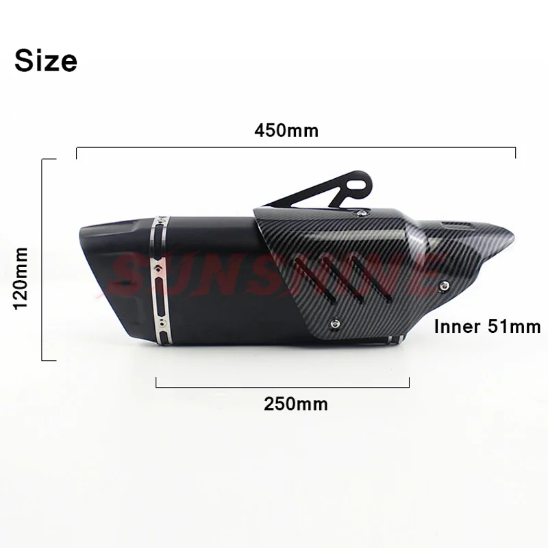 DB killer Motorcycle Exhaust Pipe Muffler Moto Escape motorcycle exhaust system for suzuki gsr 600 Ltz 400 Xmax Msx125 Z1000