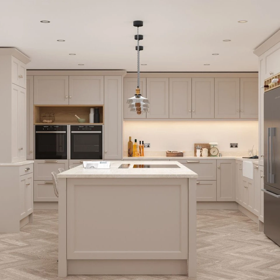 Luxury European Villa Style Solid Wood Kitchen Cabinet for Sale