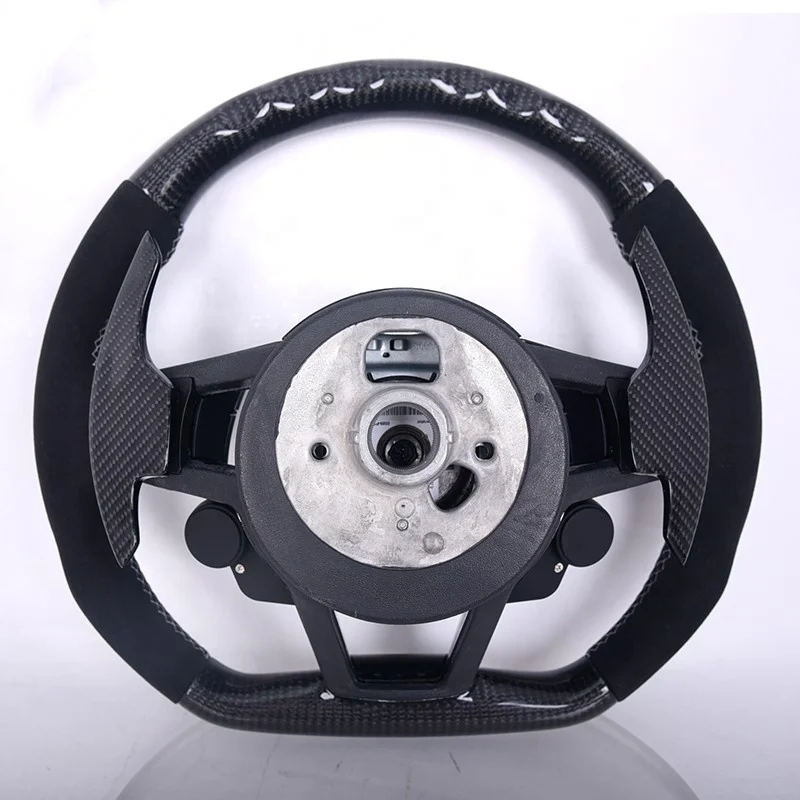 Upgrade For Audi R8 TTRS A3 A4 A5 RS3 Carbon Fiber Luxury Alcantara Leather Steering Wheel