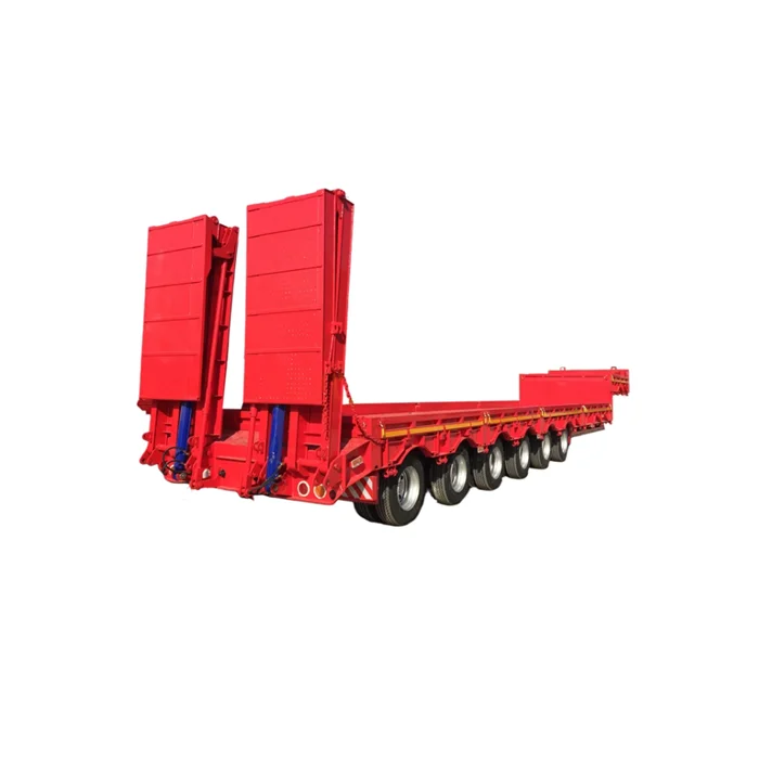 Hot sale 3 axis 4 axle 60 80 100 tons heavy duty gooseneck low loader low bed lowboy truck lowbed semi trailer