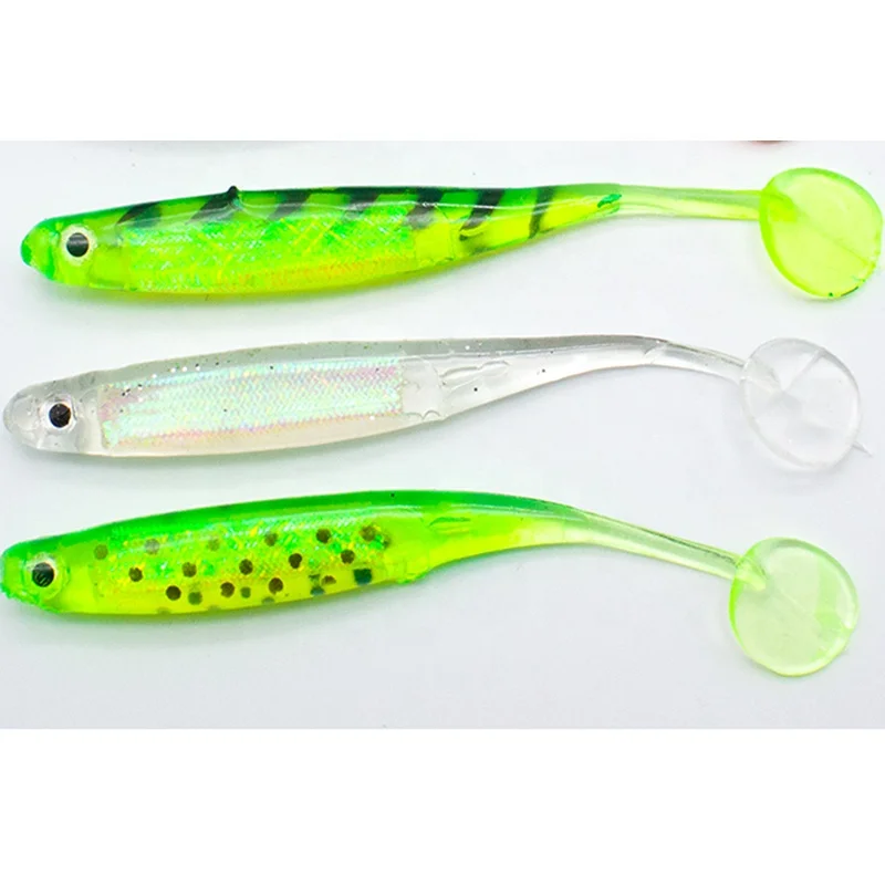 Wholesale 10cm/5g 8cm/3g T-tail Fish Soft Bait 3D Rainbow Fish Soft Fishing Bait Soft Lure