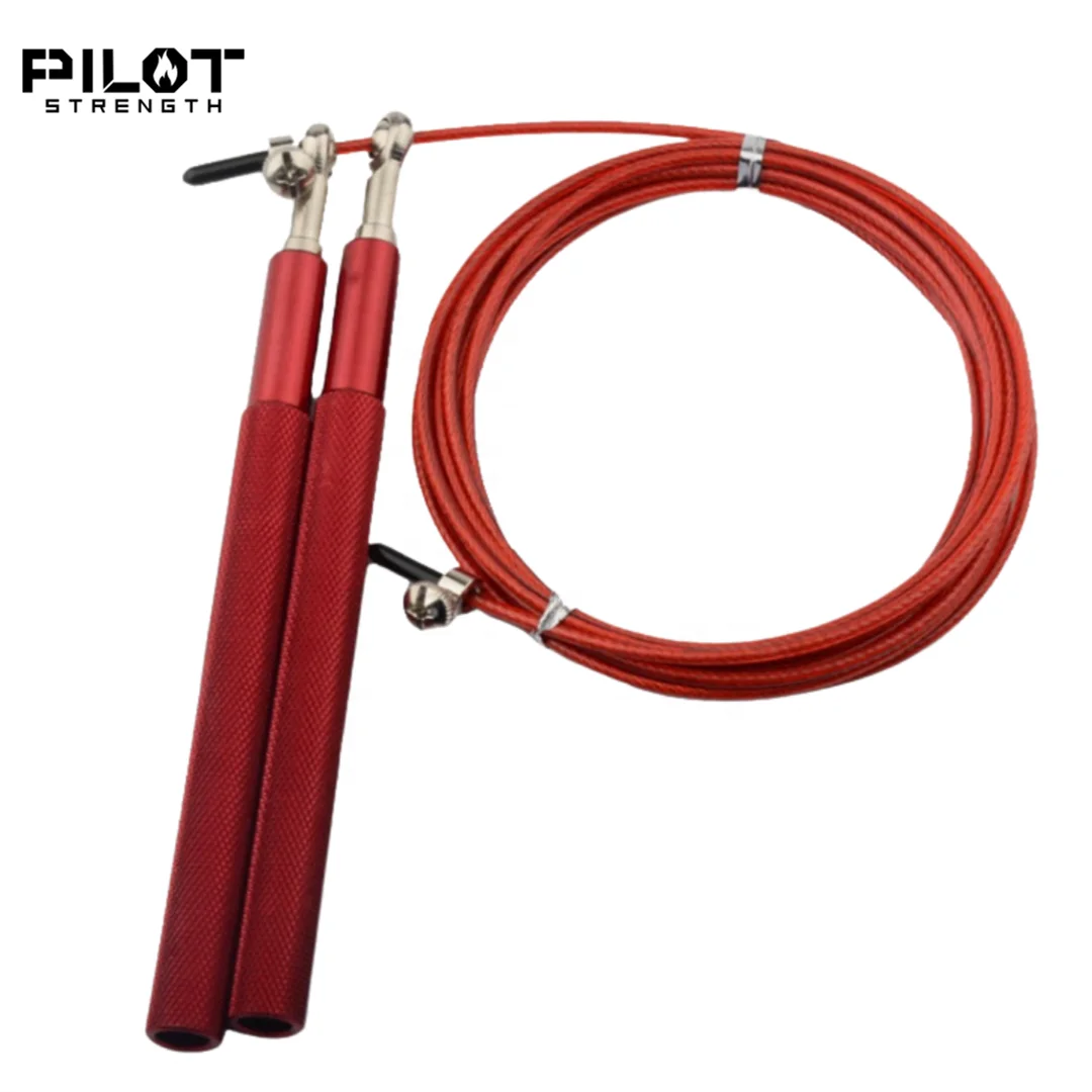 PILOT STRENGTH Wholesale Adjustable steel wire  fitness equipment aluminum speed jump rope