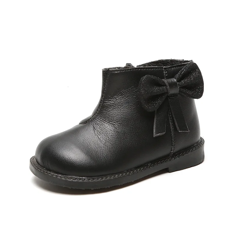 
fashion baby snow soft-soled toddler cute bow casual shoes winter warm girls ankle boots 