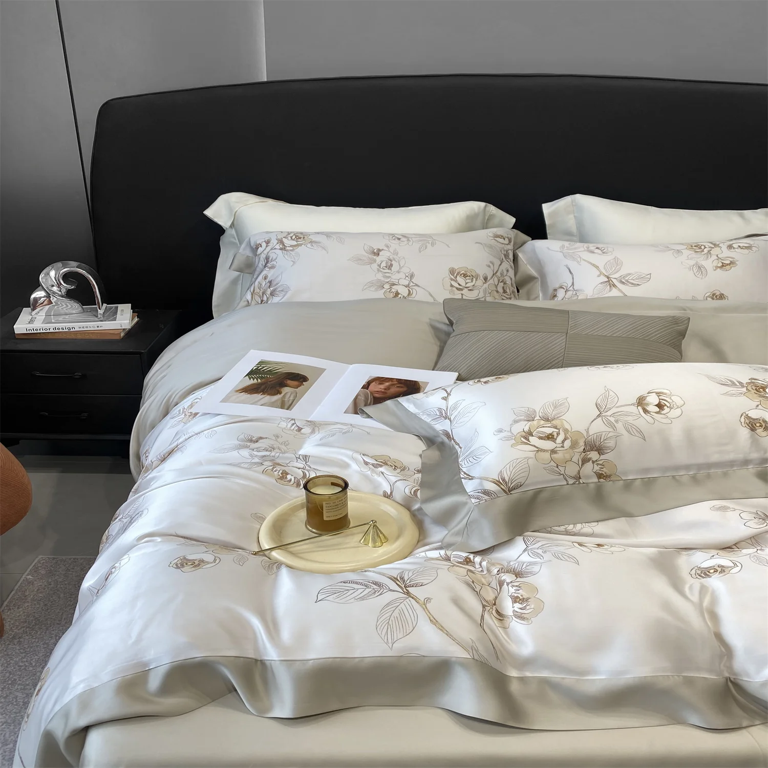 Luxury Bedding Set 100% Tencel 4 pieces Duvet Cover set Comforter cover Bed sheet