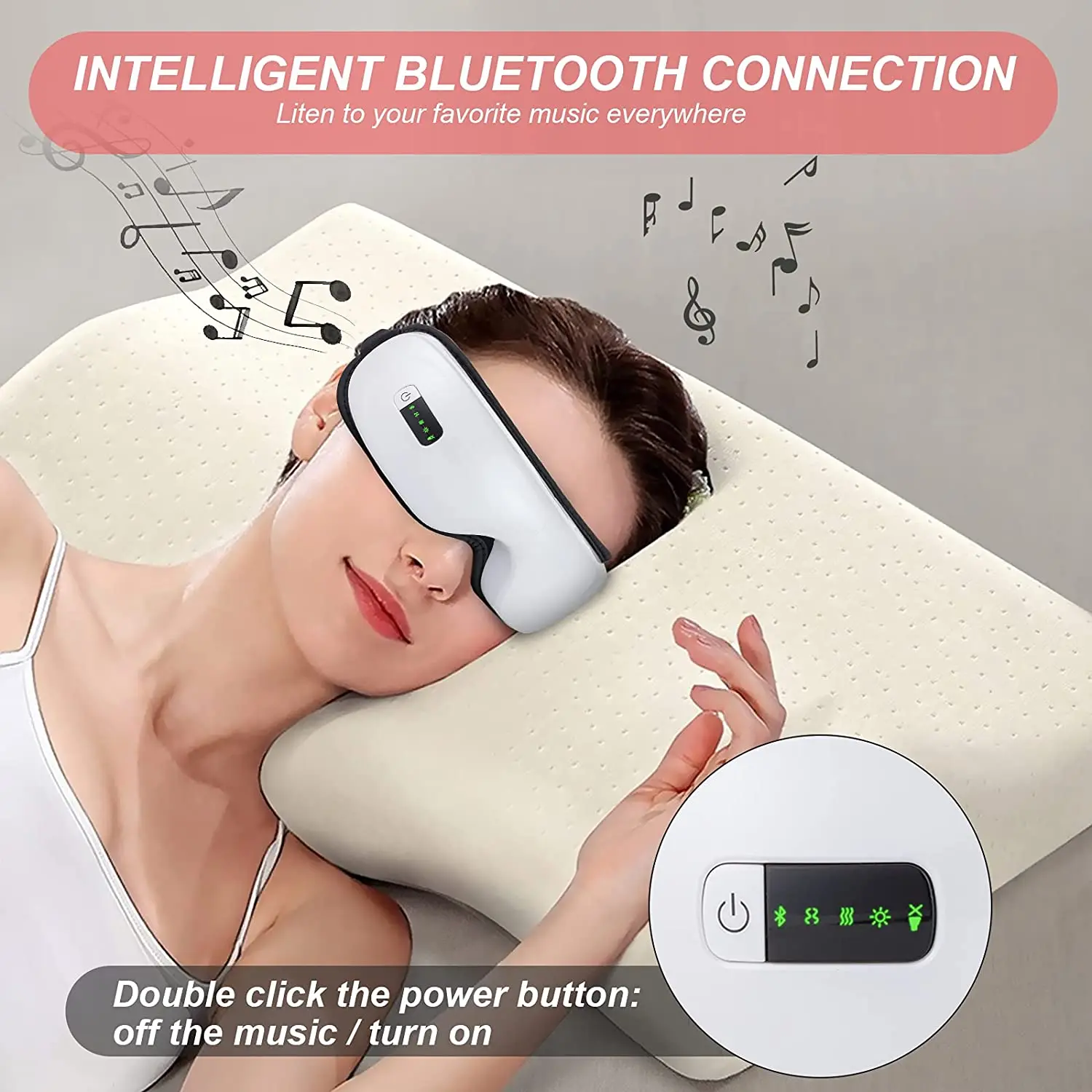 Intelligent Infrared Heating Electric Thermal Eye Massager Eye Care Products Portable Eye Relax Massager Bluetooth Music