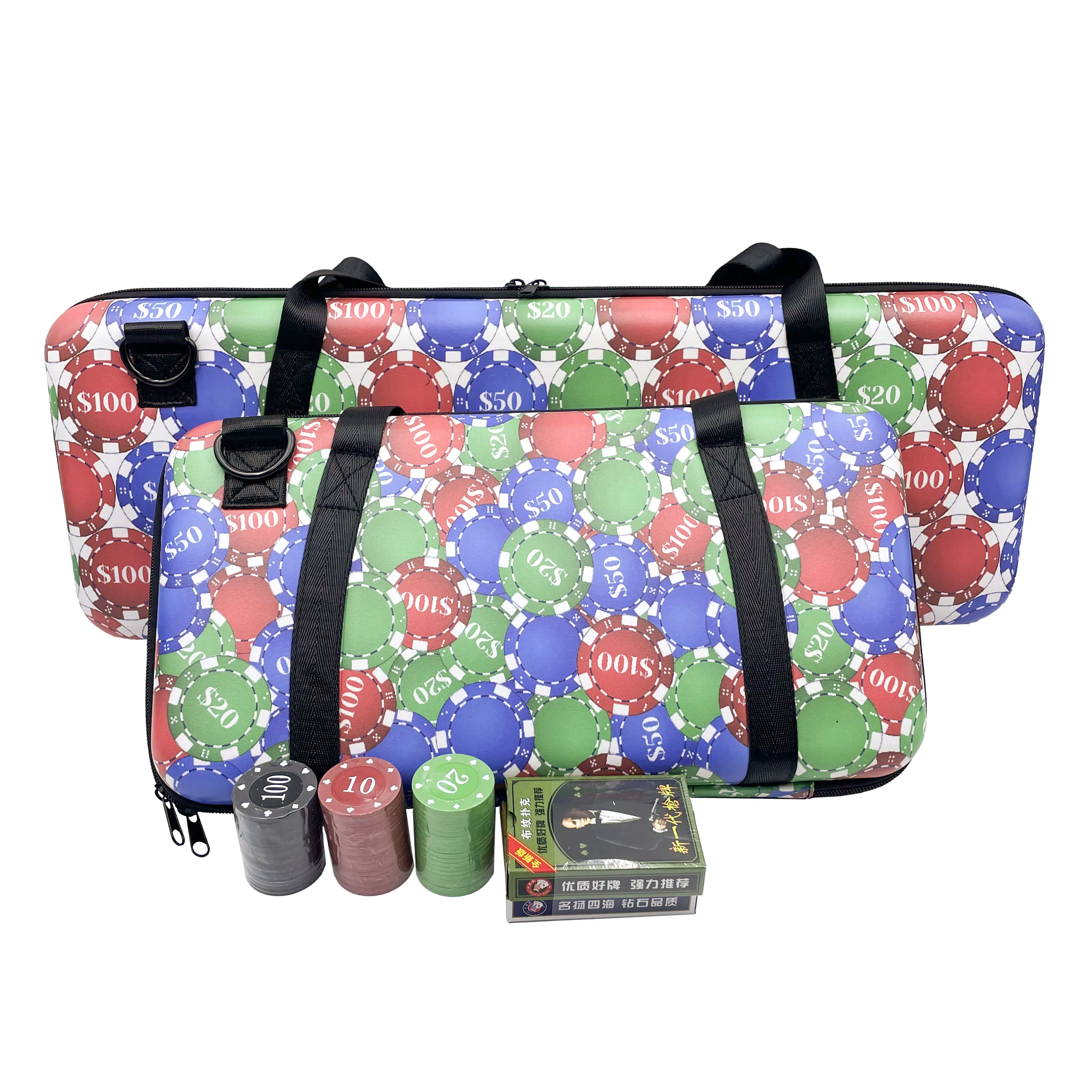 Factory custom chip Poker Bag EVA Box eva Chip Bag Portable Zip Entertainment Kit