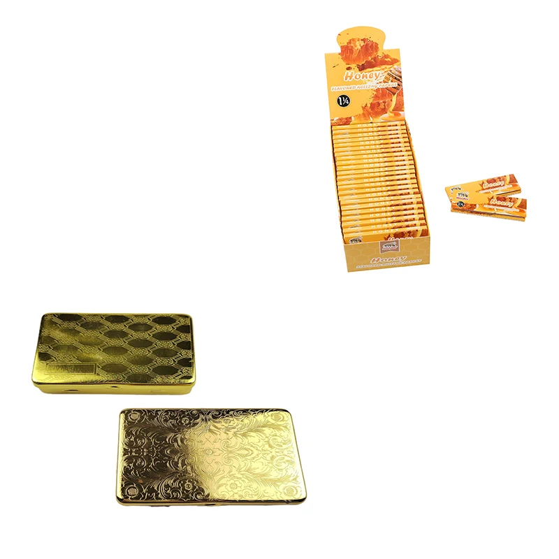 Carry on-the-go tobacco moisture-proof cigarette case, tobacco metal humidor and rolling paper