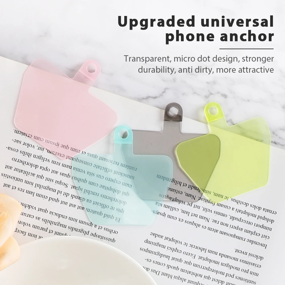 Patent mobile phone patch universal phone strap tether tab transparent connector card for phone lanyard