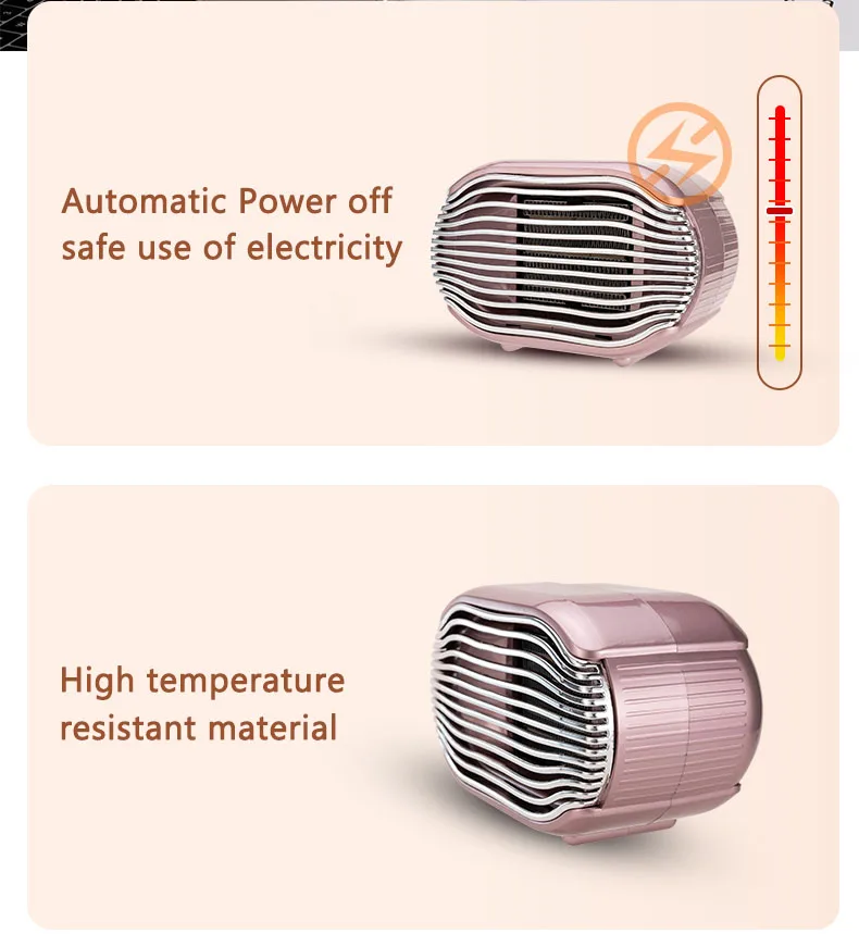 New portable electric heaters fan 1200W PTC Ceramic heat 2-speed portable mini low-noise household space heaters electric heater