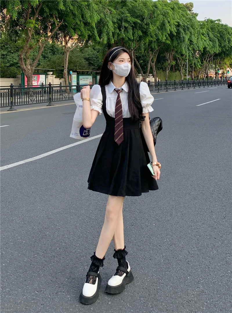 Wholesale Spring and Autumn Girls Student Shirt Custom Japan and England Style Pleated Skirt School Uniform