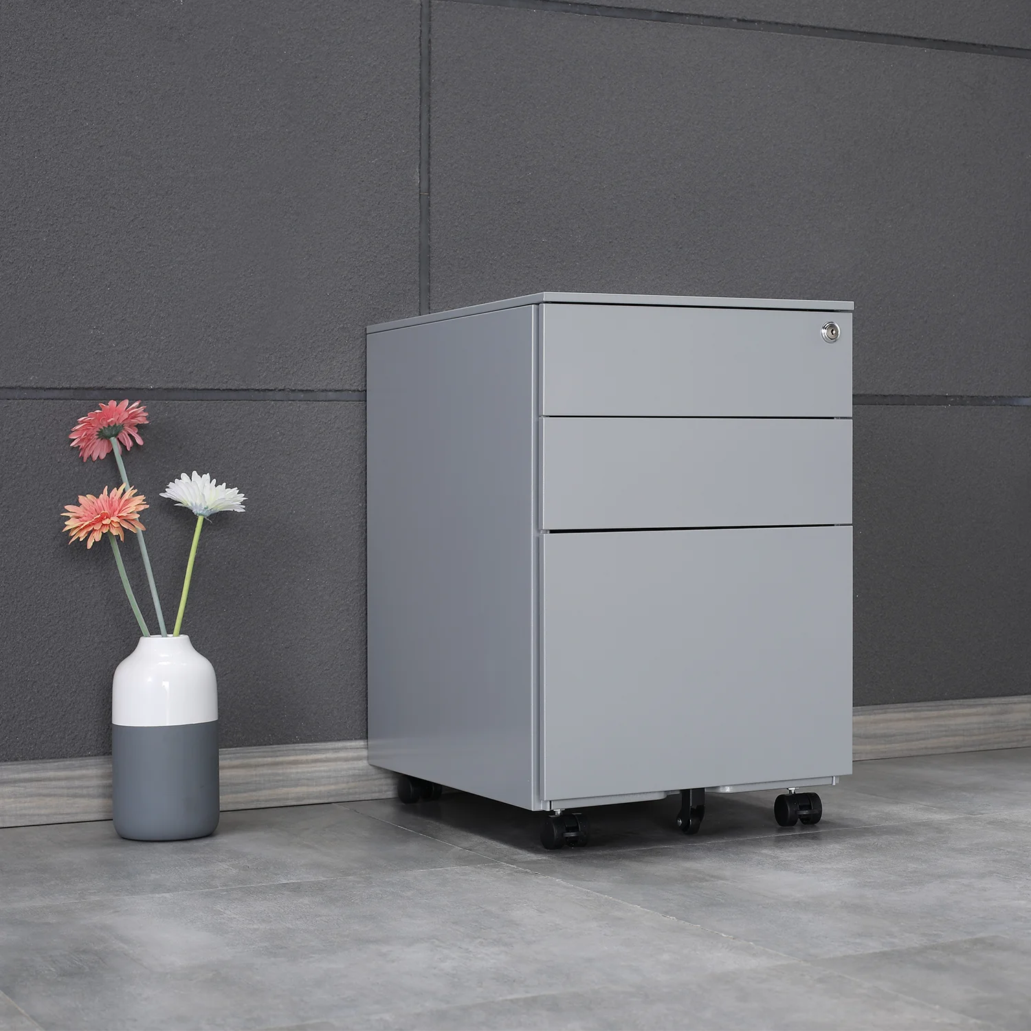 Design Customized Color Office Movable Drawer Filing Cabinet Bedroom Furniture Durable School Desk 3 Drawer Modern Small Cabinet