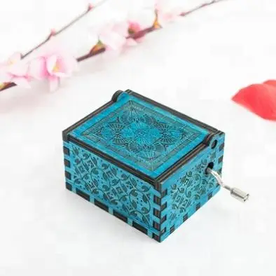 movie theme song hand crank wooden music boxbox  gifts