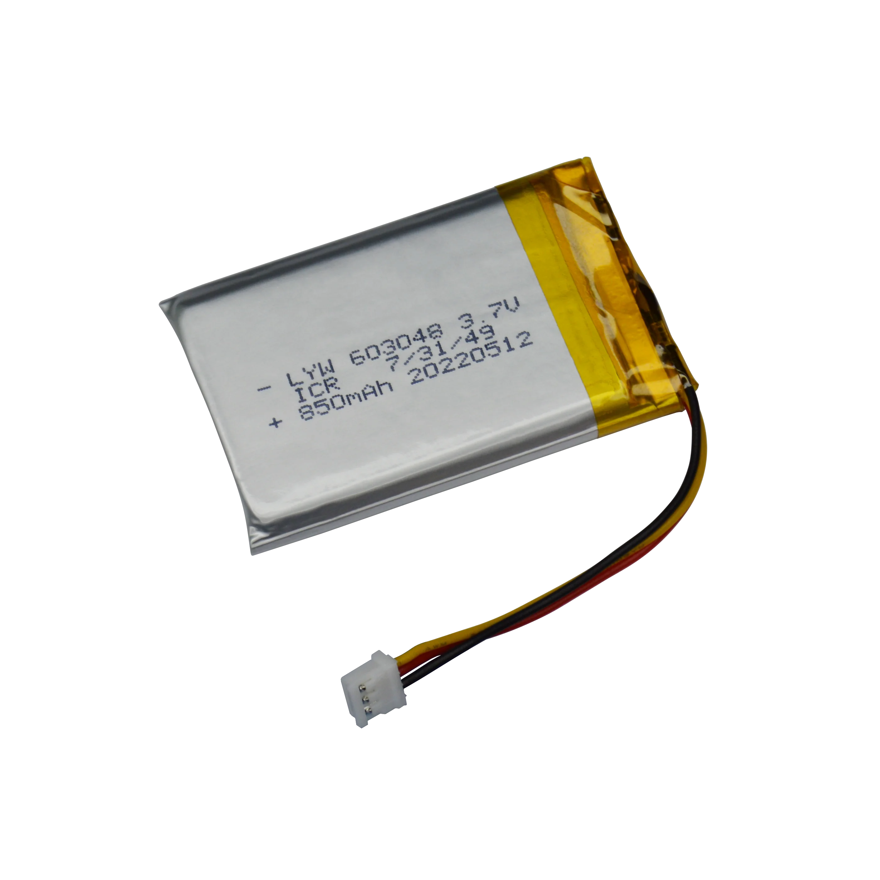 LYW High Performance lipo battery 3.7v 850mah lipo battery 603048