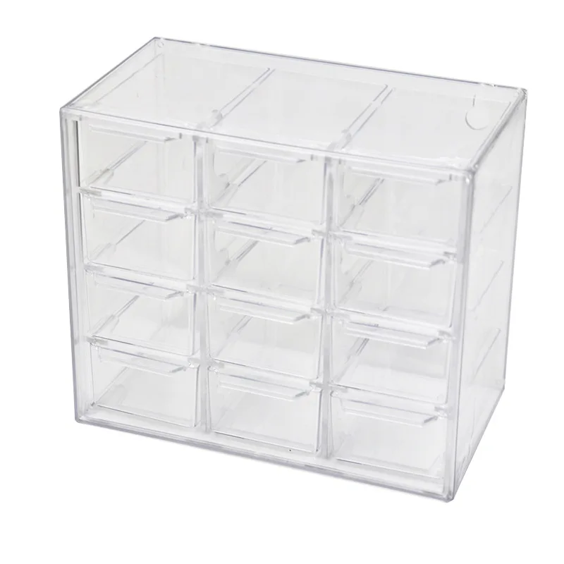 Acrylic 12-square Grid Storage Box Contact Lenses Storage Box Dustproof Nine-square Grid Desktop Jewelry  Box Multi-functional