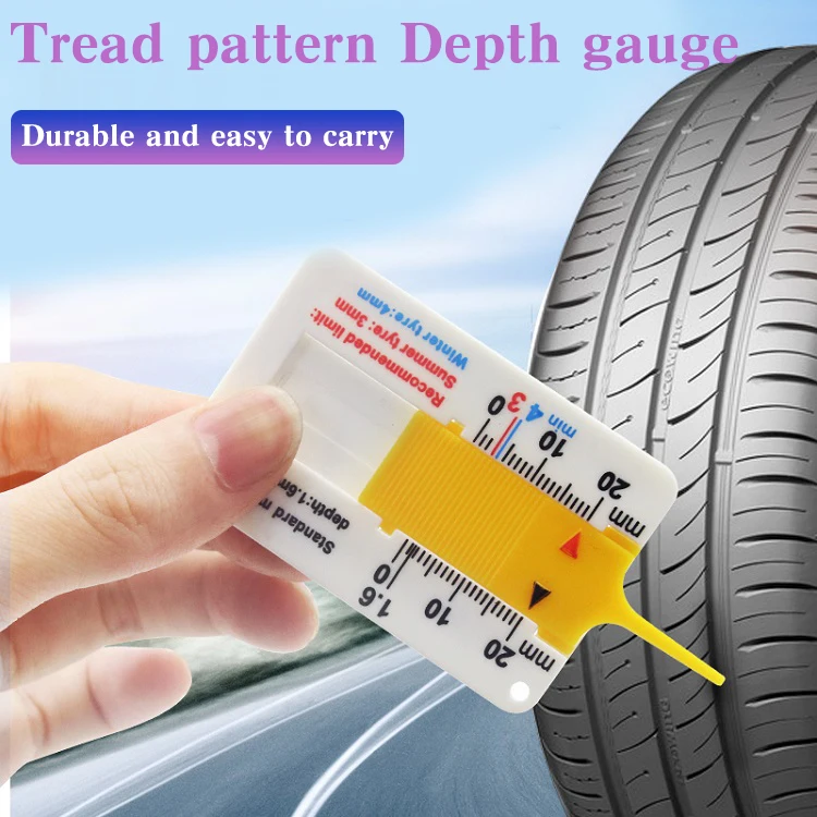 Hot selling car wheel tire tread depth gauge keychain motorcycle trailer wheel measure repair tool for tire wear detection