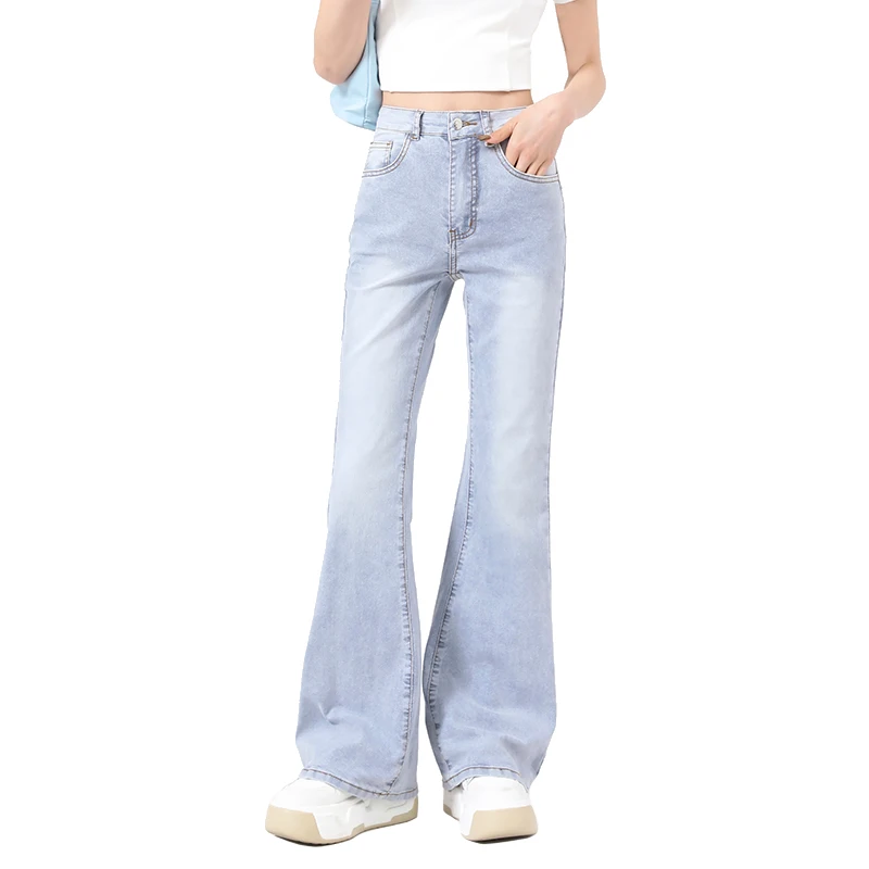 Top Level flare jeans bootcut flare jeans Colorful sequin butterfly decoration new fashion of women stock flare jeans 2024