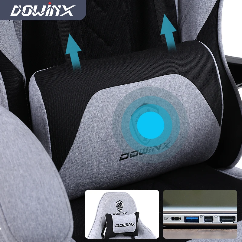 Серый фланелевый Материал высококачественный игровой стул безопасность пять звезд бесшумный ролик