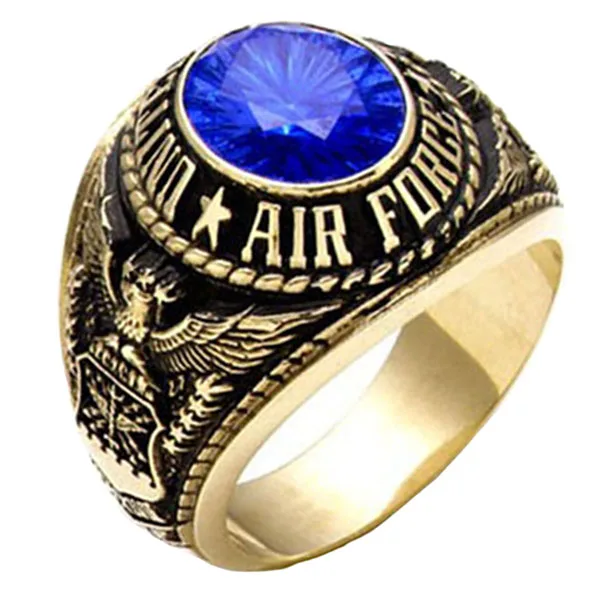 Gold military ring female NAVY military rings jewelry with good quality
