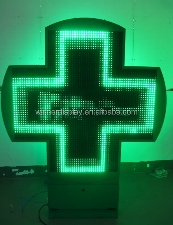 IP65 дисплей Pharmacie Point De Croix светодиодная Аптечная доска с вашим логотипом цифровая вывеска для продажи