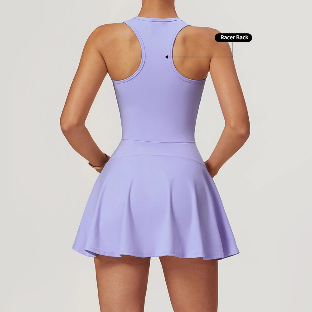 MIQI New Outdoor Sportswear women golf clothing Custom Logo Workout Dress Built-in Bra Breathable Tennis Yoga Wear Dress