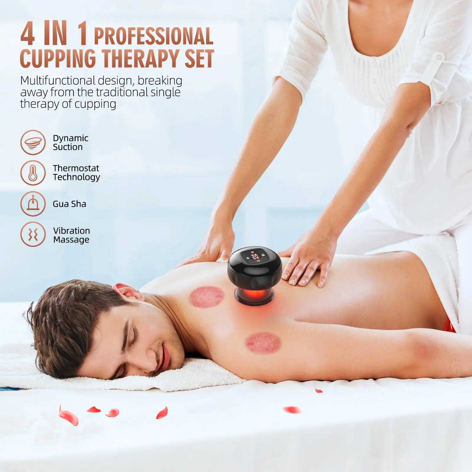 4 in 1 Professional 12-Speed Cupping Therapy Portable Electric Cupping Therapy Massager Set for Pain Relief