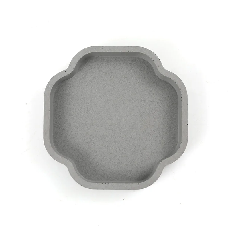 High Quality Small Jewelry Luxury Concrete Tray Storage Serving Modern Desktop Decor Cement Candle Tray For Coffee Shop Hotel