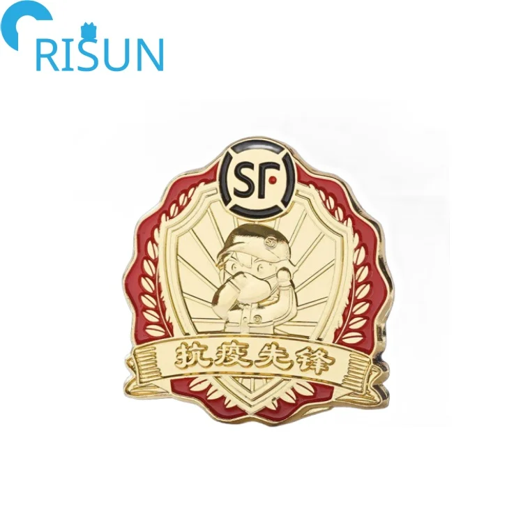 Souvenirs Customized Soft Enamel Honorary School Badge Lapel Pins Badges Brooches Custom Company Activity Commemorative Badge