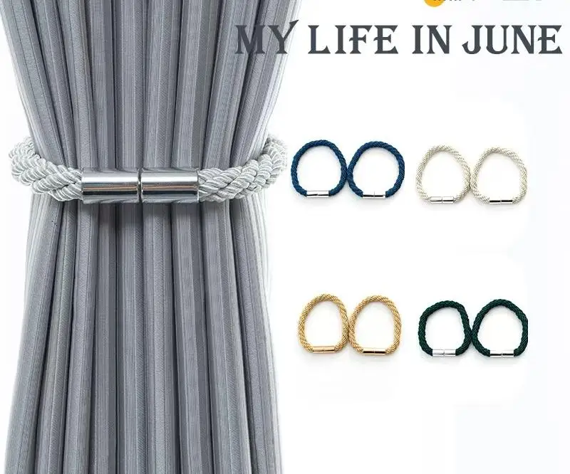 Factory Art Deco Window Curtain Hook Accessories Polyester Magnetic Curtain Rope