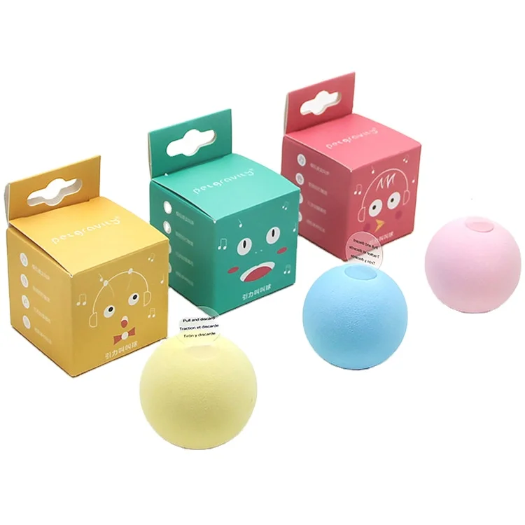 Cheap 3 Color Interactive Rubber  Indoor Cat Squeaky Doll Ball Toy With Catnip
