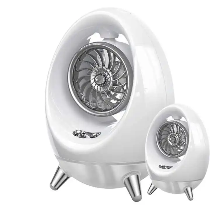 Egg Shape Ice Fog Cooling Fan Desktop USB Desktop Air Circulating Sprayer Fan Portable Humidifier Fan With LED Lights