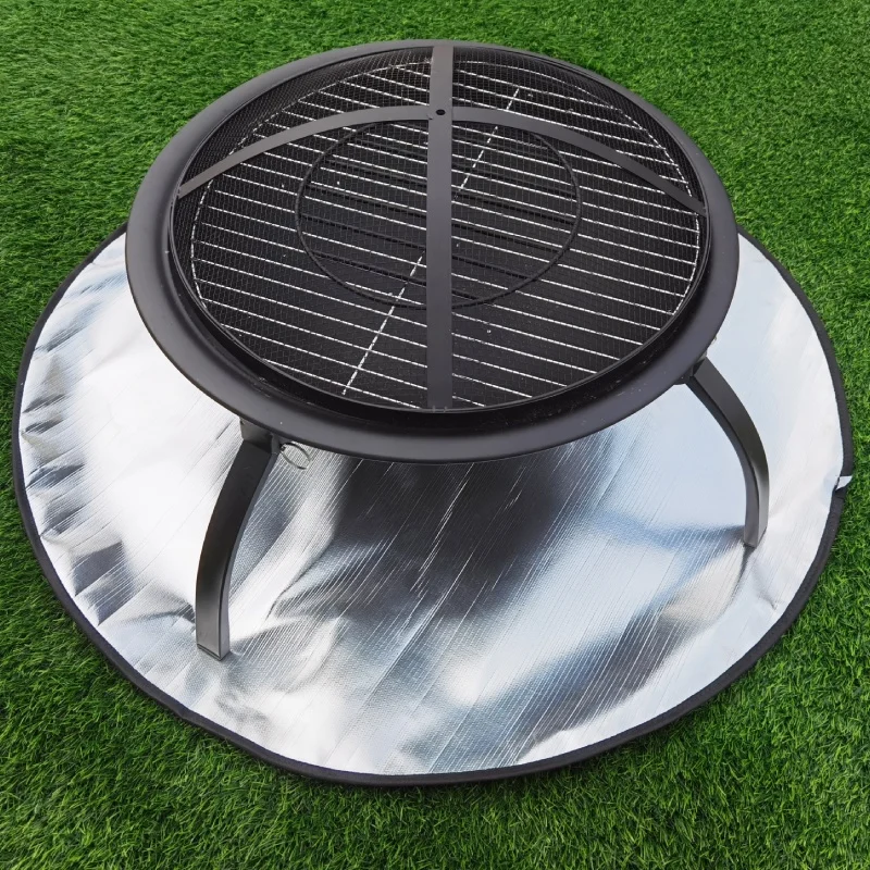 Outdoor Wood Burning Gas Fire Pit Accessories Patio Grass Heat Resistant Mat