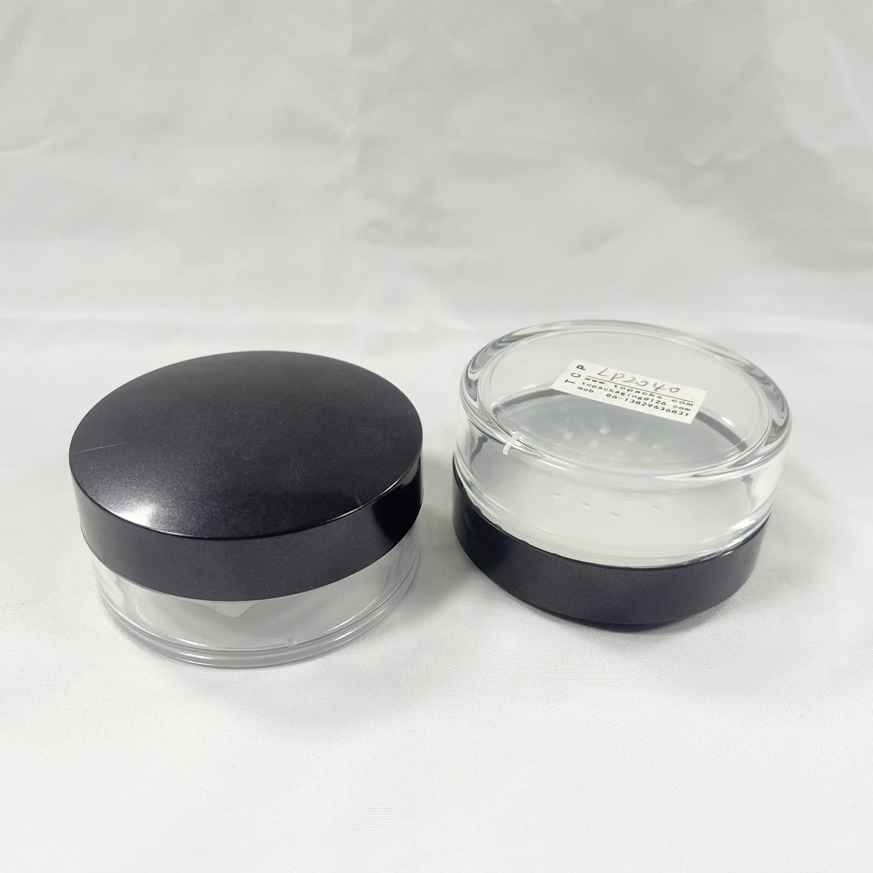 Custom Cosmetic Packaging Loose Powder Jar Plastic Empty Loose Powder Jar Container With Sifter