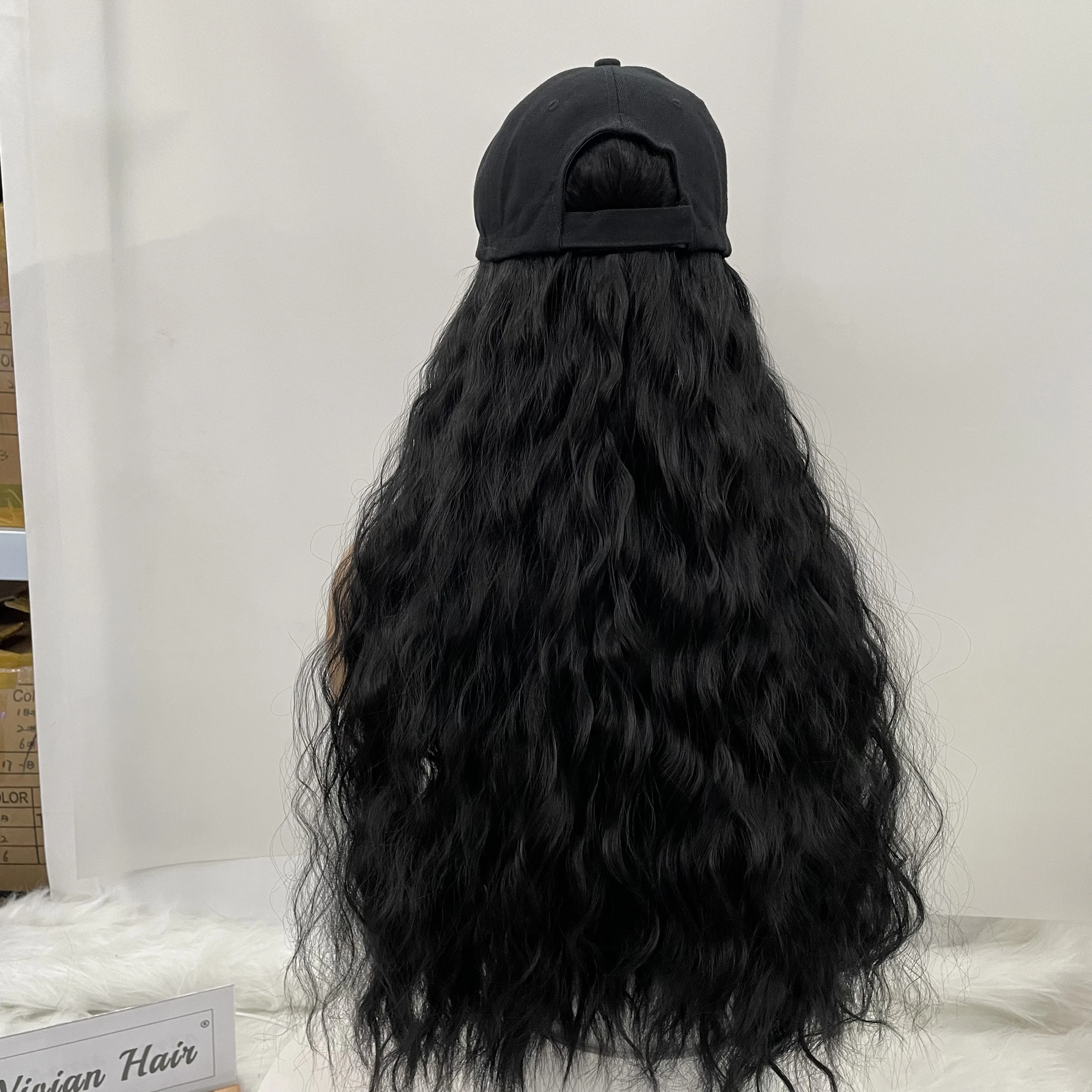 Vivian hair Fashionable Baseball Hat Long Human Hair Wigs