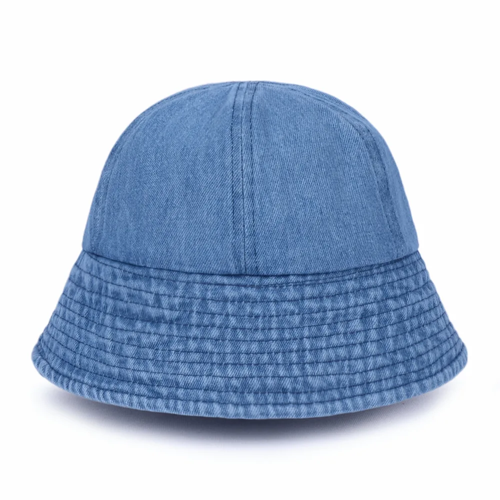 China Factory Custom Worn Out Plain Denim Japanese summer Bucket Hat Jeans Fisherman Hat custom logo